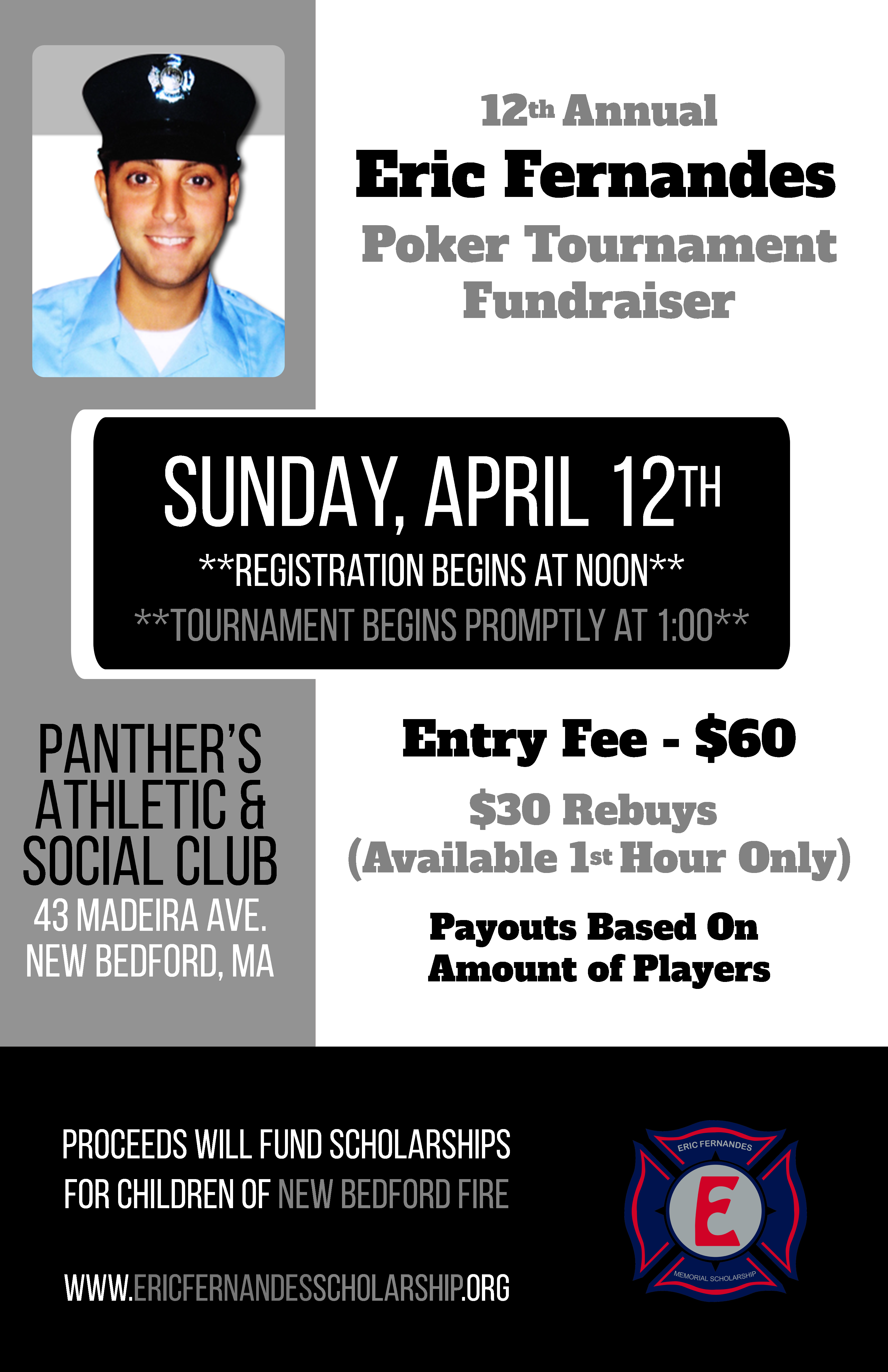 12th Annual Poker Tournment Fundraiser Flier